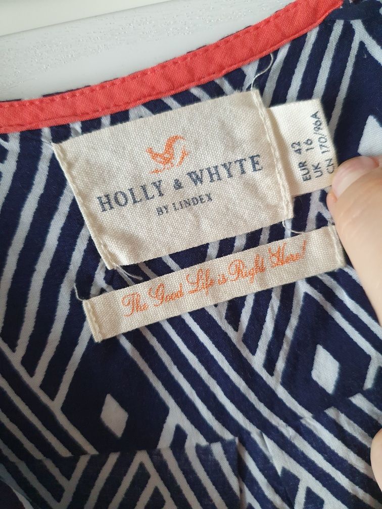 Bluzka damska bez rękawów granatowo biała Holly&Whyte 42