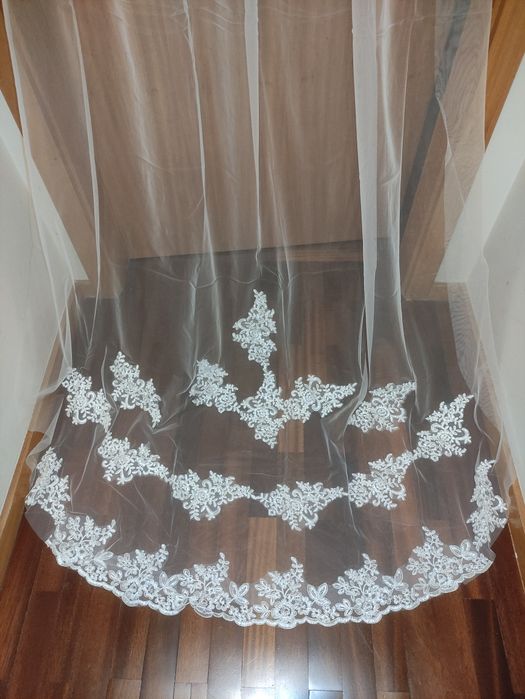 Véu Noiva Tule Renda 3M Pérola