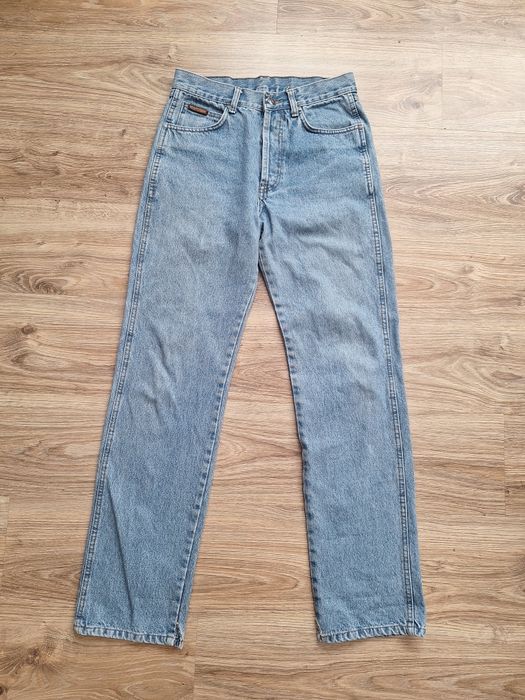 Świetne jasne jeansy Wrangler bawełna 40 proste szerokie wysoki stan