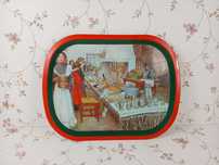 Duża metalowa taca kuchenna Carl Larsson Obraz Szwecja Retro taca