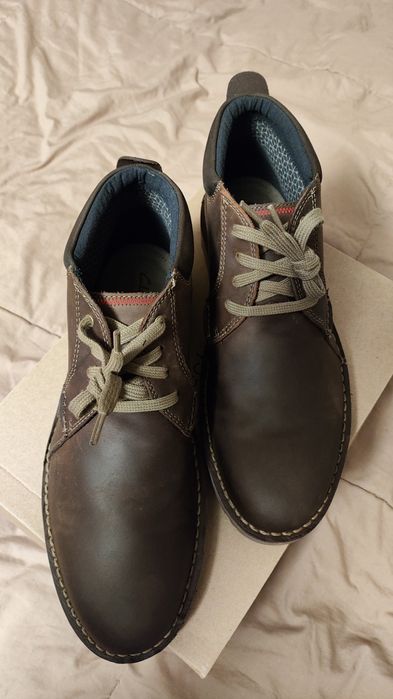 Clarks Vargo Mid Dark Brown Leather męskie trzewiki rozm 44