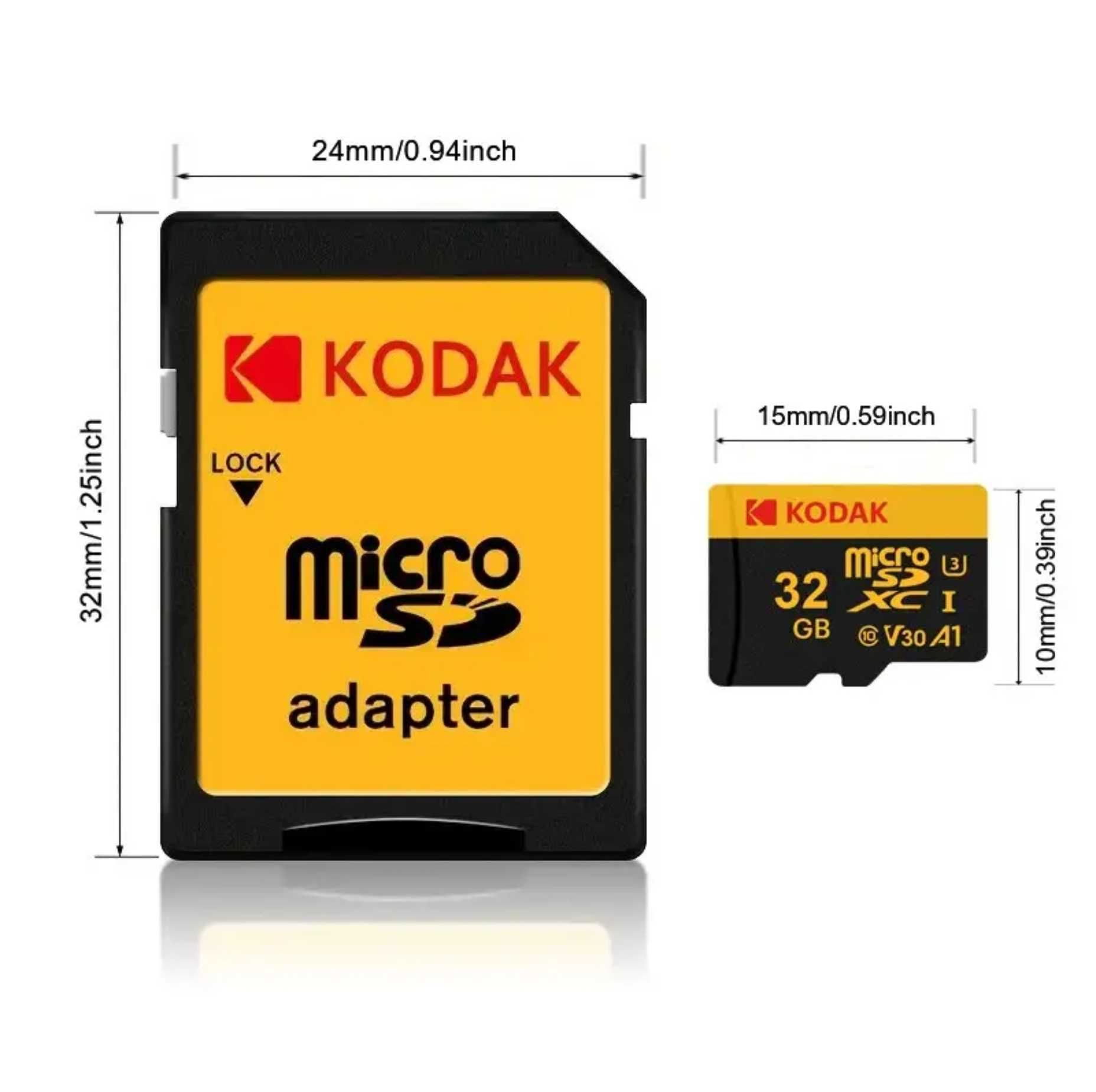 Karta pamięci KODAK 32GB Micro SD V30 HC A1 Class 10 IU3 4K Ultra HD