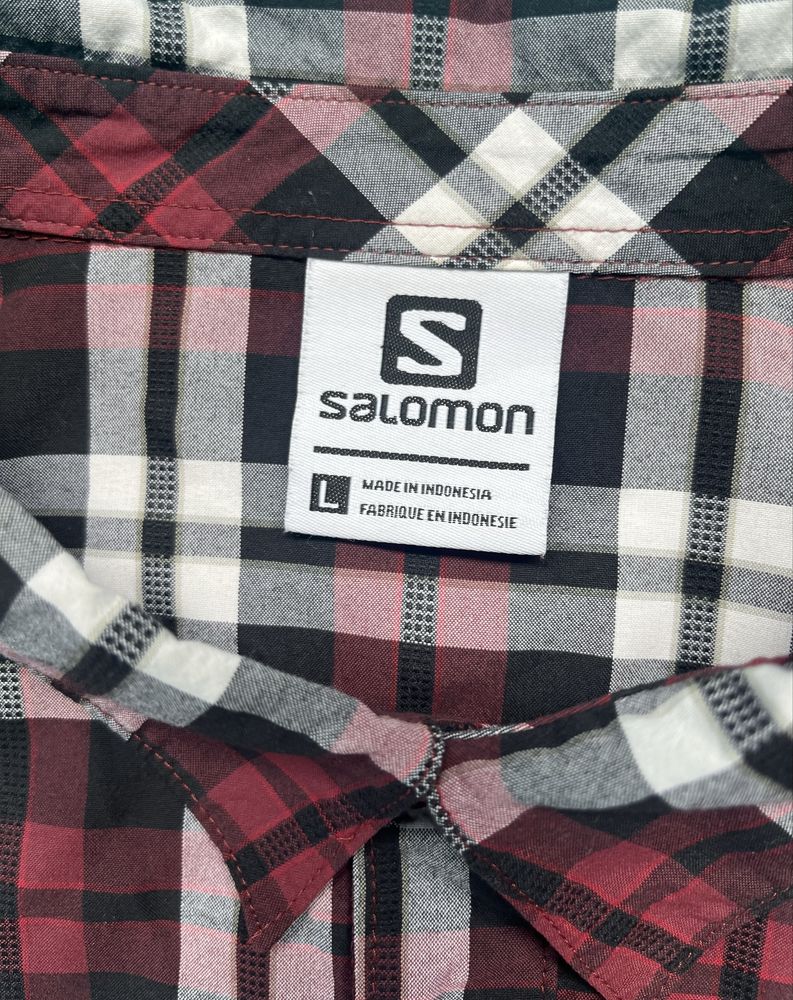 Рубашка Salomon, размер L, рубашка в клетку, трекинговая, тактическая