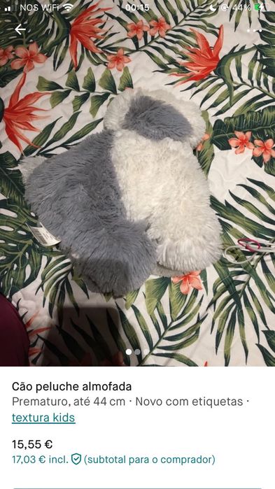 Cão peluche almofada