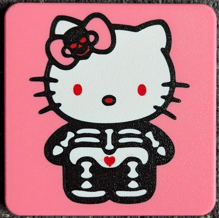 Base para Copo Gato Esqueleto Halloween