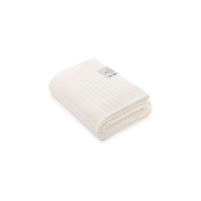 Kocyk ze 100% wełny merino cream w prążek - MY MEMI