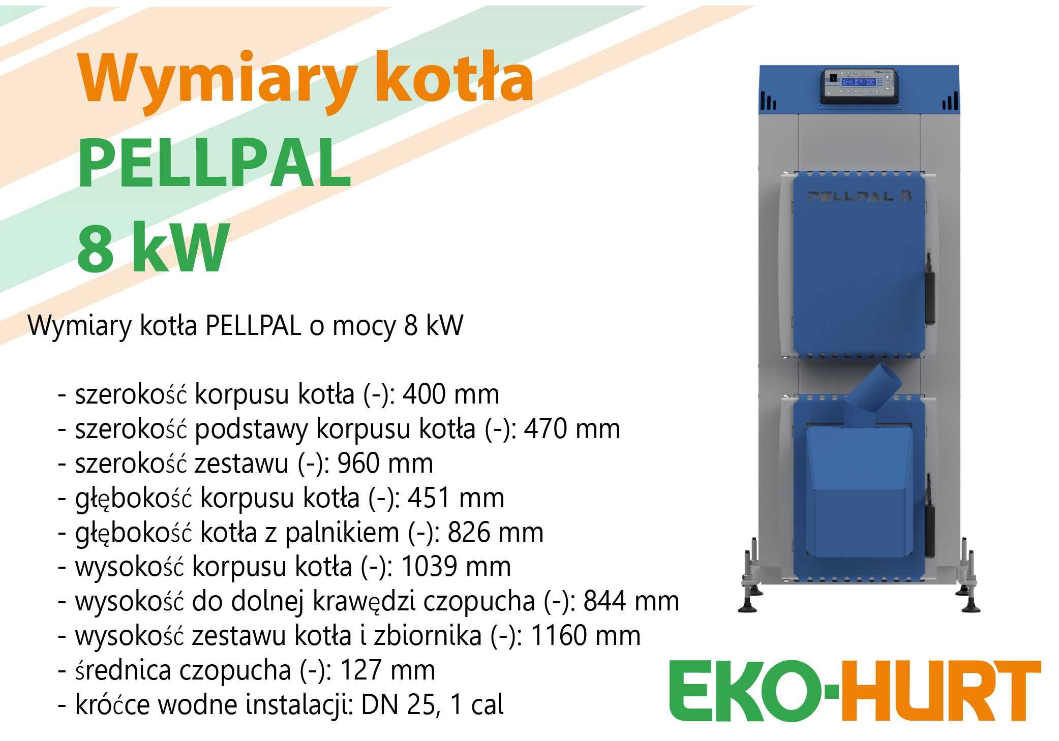 Kocioł na pellet PELLPAL 8 kW kotły piec kocioł z podajnikiem 5 klasa