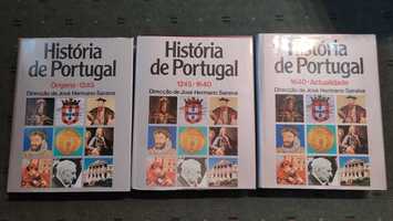 História de Portugal - Direção de José Hermano Saraiva - 3 volumes