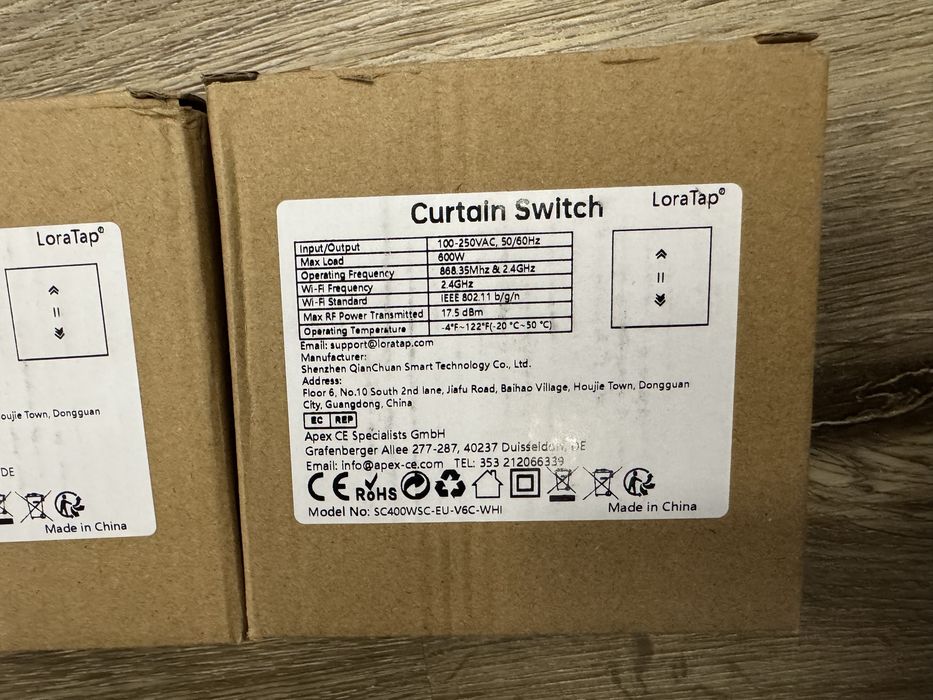 LoraTap Tuya Smart Interrupetor Estores/Cortinas