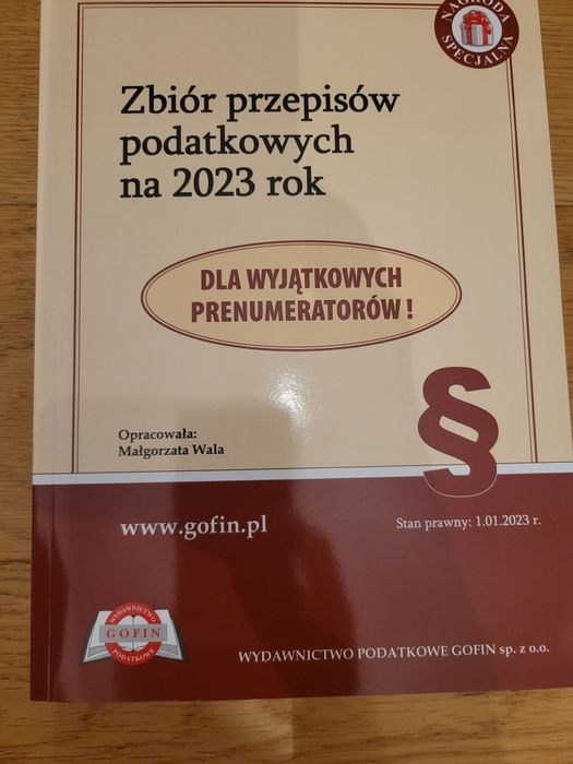 Gofin "Zbiór przepisów podatkowych na 2023 rok"