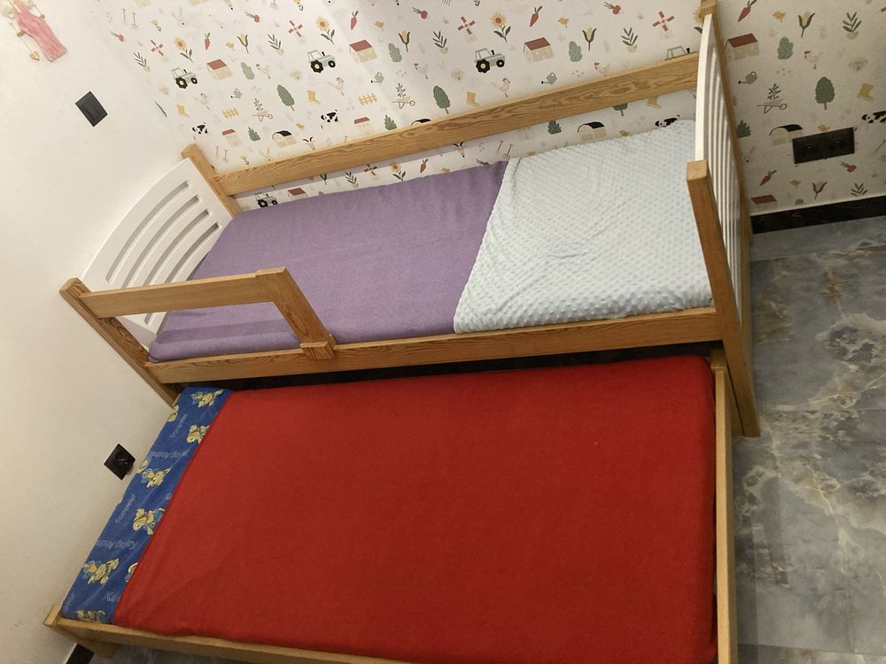 Lozko podwojne wysuwane z 1 szuflada