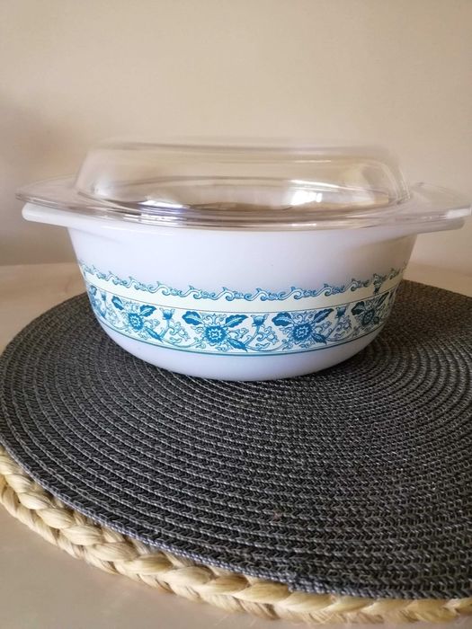 Кастрюля винтажная Pyrex, Вазон обливная керамика