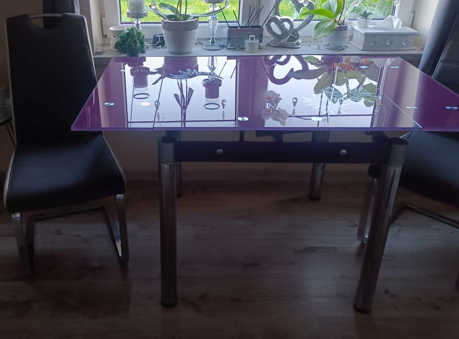 Stół szklany rozkładany