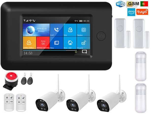 Alarme Tuya sem Fios GSM/WiFi +Câmaras Segurança+Video Porteiro (NOVO)