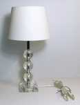 Lampka nocna glamour ecru szkło 38 cm.