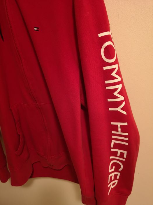 Bluza Tommy Hilfiger czerwona z kapturem