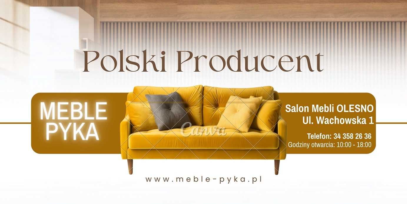 Nowy Komplet 311 REGAN ( Relax ) Skóra -Czarna, OUTLET -34% Meble Pyka