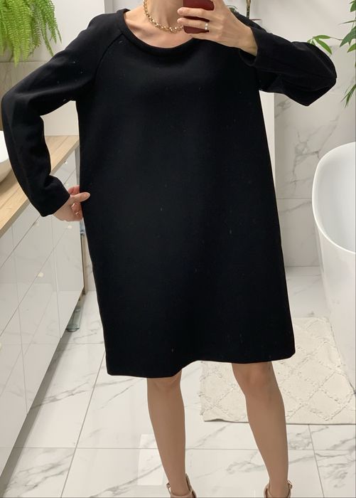 Sukienka czarna prosta klasyczna elegancka do pracy biura plus size 44