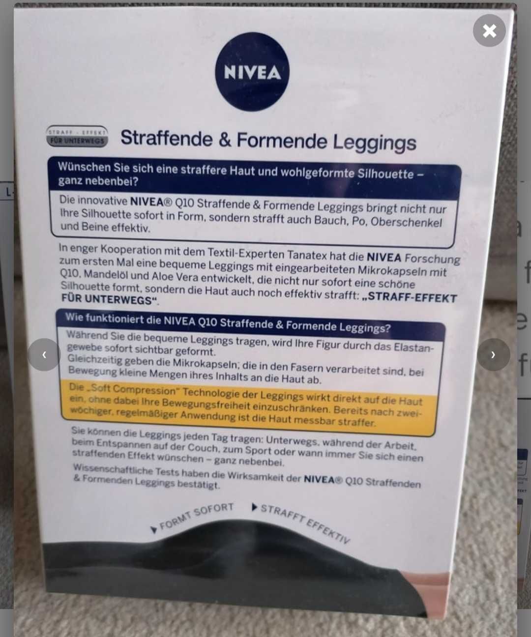 Nowe leginsy Nivea Q10