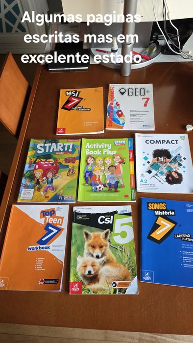 Manuais e livros de atividades do 7o, 6o, 5o e 4o ano