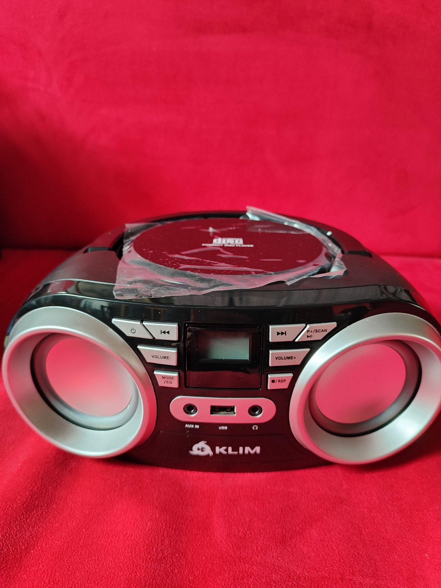 KLIM Boombox Przenośny odtwarzacz Radio FM CD MP3 Bluetooth Aux USB RG