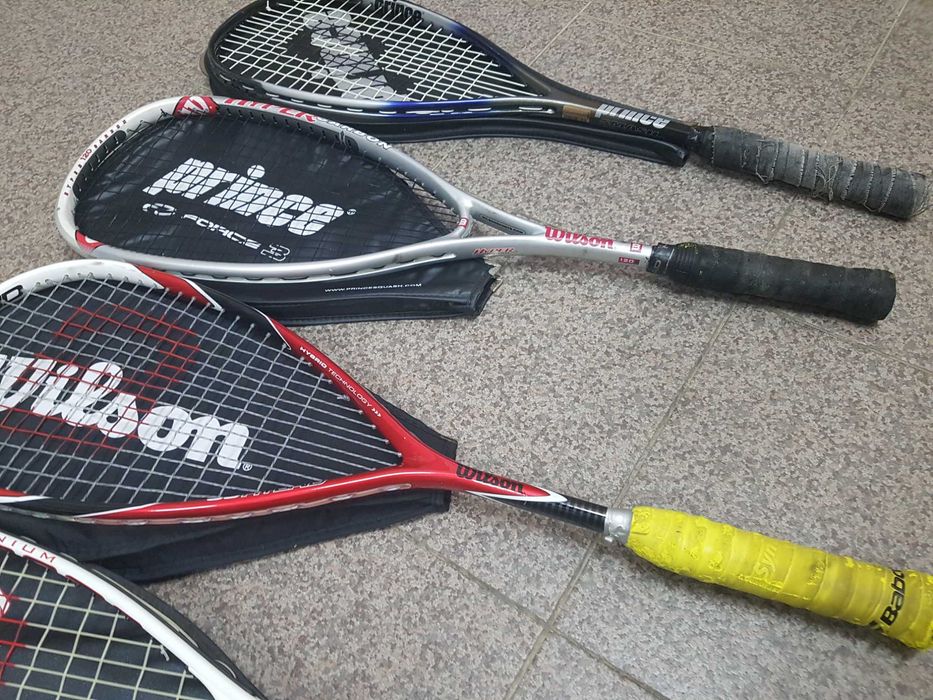 Prince, Wilson, Raquetes de Squash, tenis e badminton, lote de 13