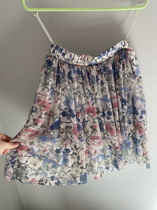 Szyfonowa/ tiulowa letnia mini spódniczka w kwiaty Mohito