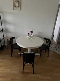INGATORP Stół okrągły rozkładany, biały, 110/155 cm