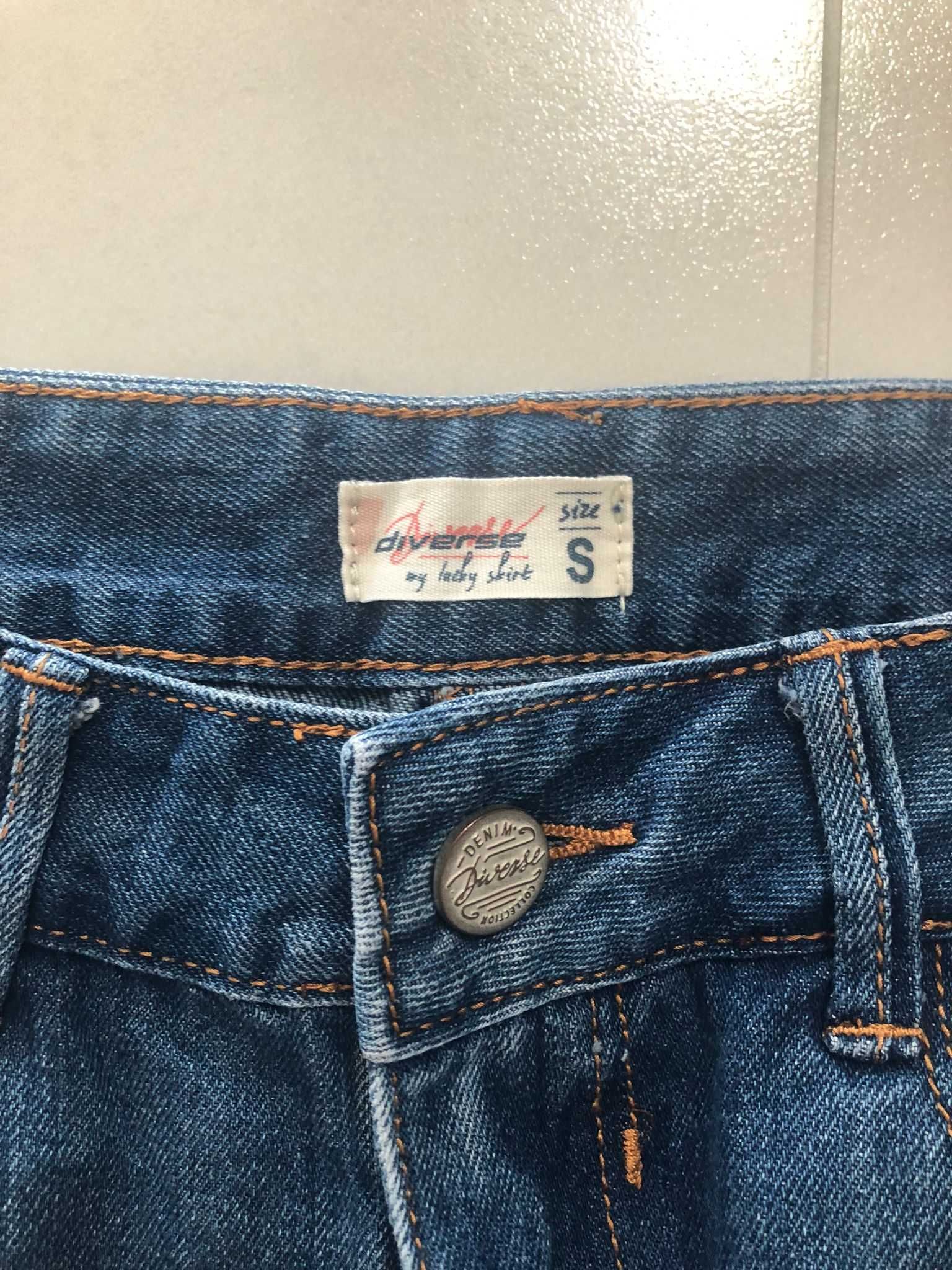 Spódnica jeans dziury ołówkowa s diverse