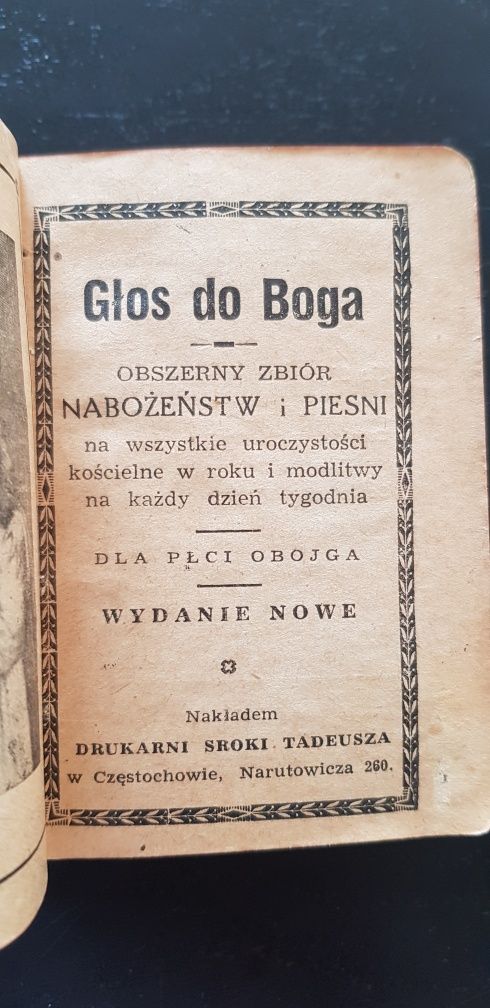 Modlitewnik głos do Boga 1927 drukarnia sroki tadeusza
