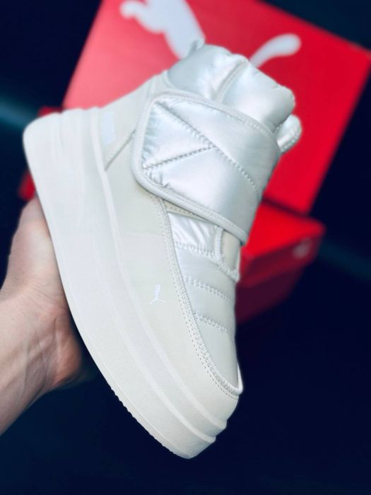Серебристые дутики пума на зиму/жіночі дутіки puma на зиму