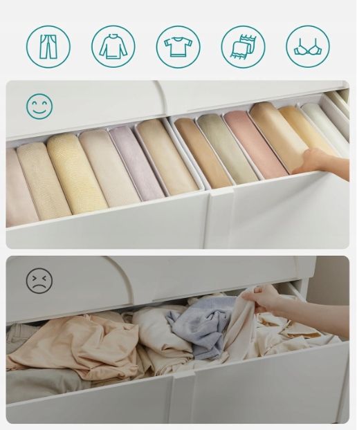 Songmics Zestaw 4 Organizerów Do Szafy Z 6 Przegródkami Rus009W04