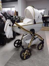 Złoto i biel, ekskluzywny i zadbany wózek 3w1 Tako Extreme Flash