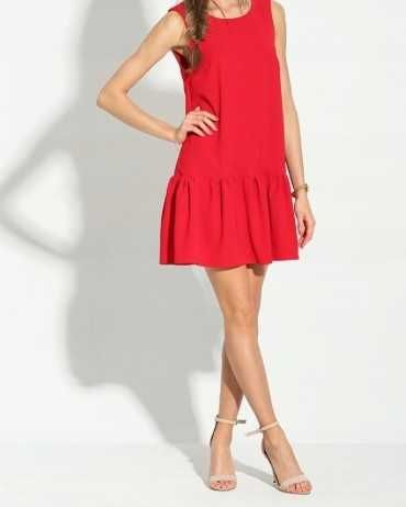 Sukienka zara stone skirts xs 34 czerwona