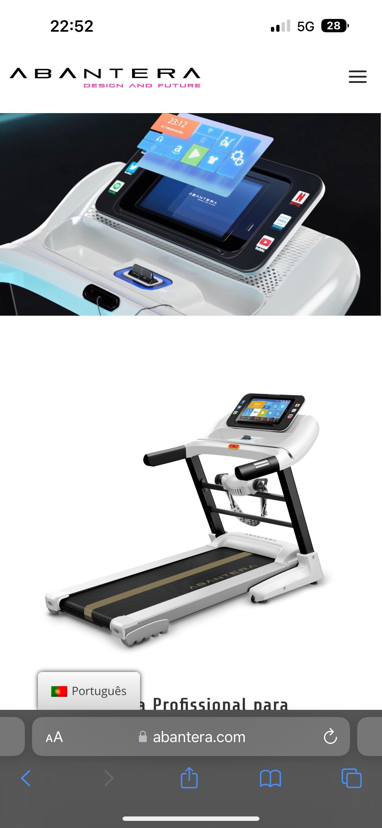 Passadeira profissional Treadmill SA10TNZ1000 ABANTERA