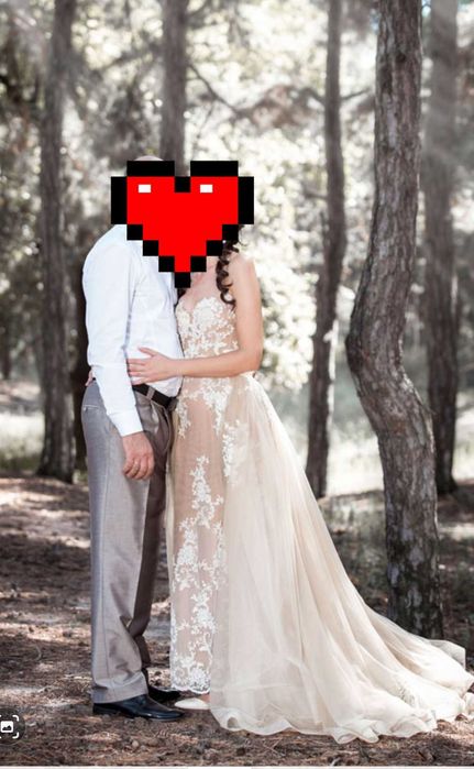 Весільна сукня Bridal рибка зі зьйомним шлейфом. Розмір S