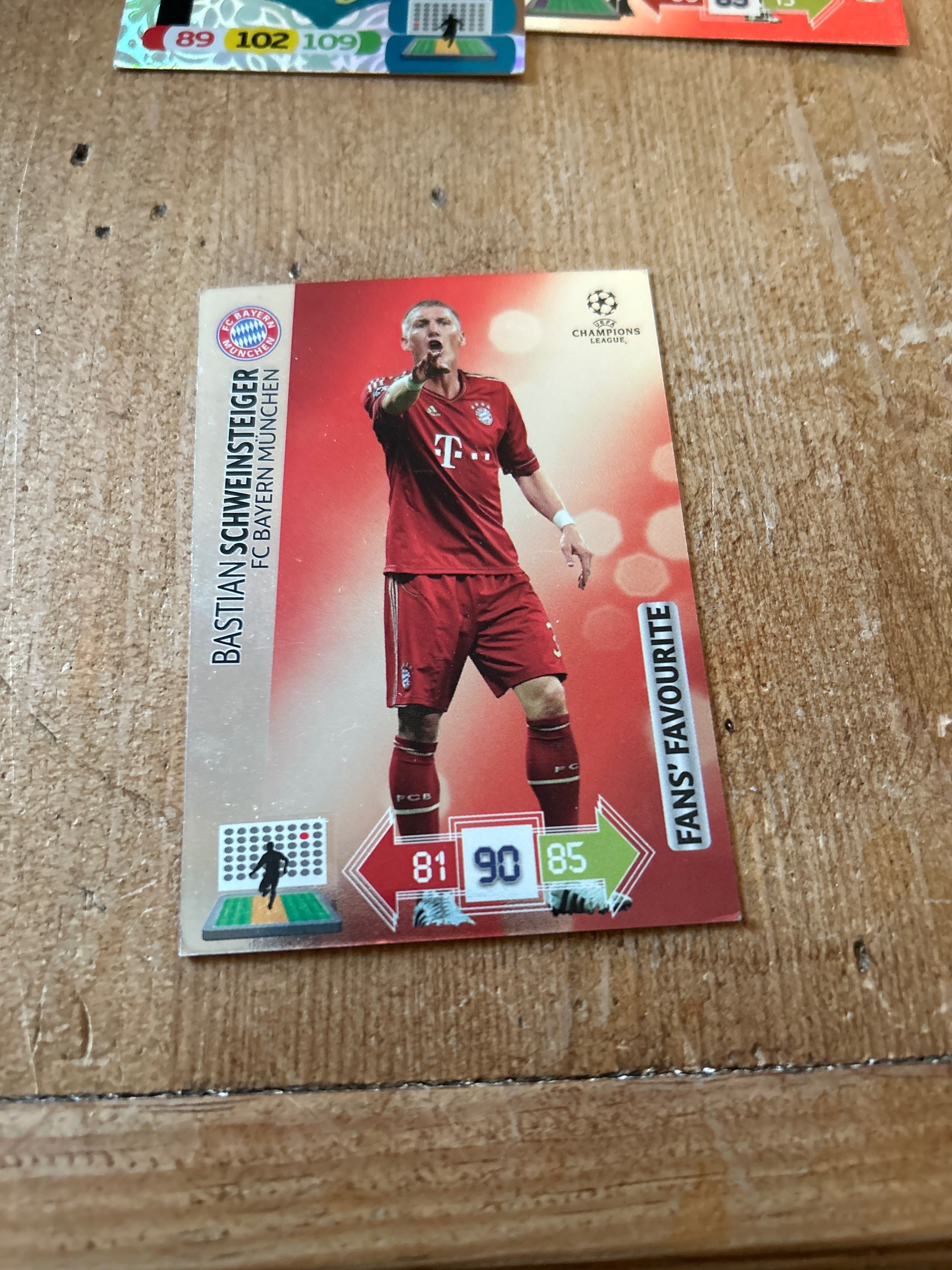 Panini Bastian schweinsteiger Bayern fans favor champions league 12/13