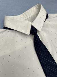 Komunia Zara koszula slim fit rozmiar 140 z krawatem granatowym