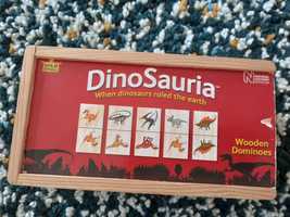 Drewniane domino dinozaury