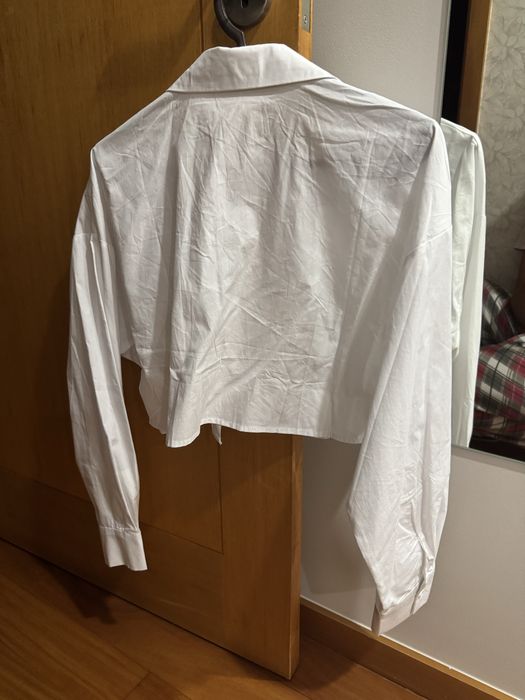 Blusa cropped branca da Mochy