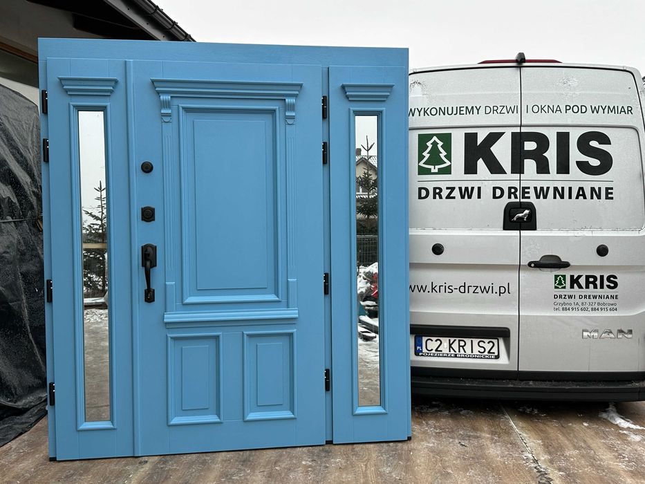 Drzwi zewnętrzne drewniane z doświetlami SCHLAGE NA KAŻDY WYMIAR