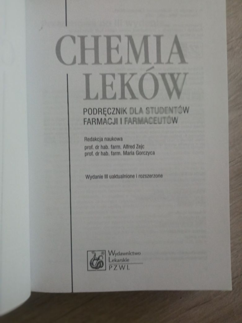Chemia leków. Podręcznik dla studentów farmacji i farmaceutów