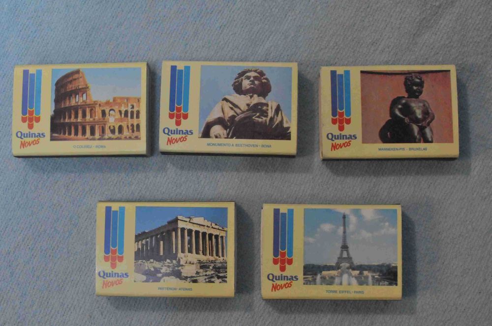 Vintage –  5 caixas de fósforos Quinas Novos  – Os 12 da CEE
