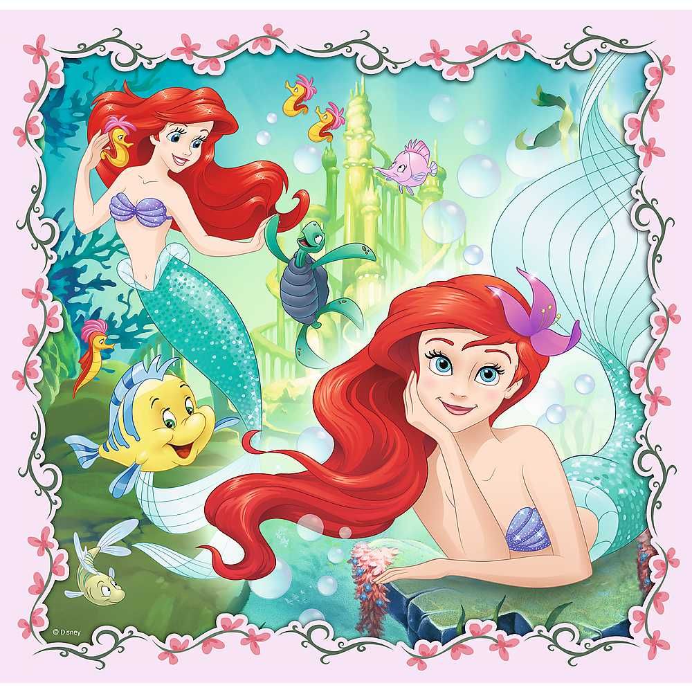 Trefl Puzzle 3w1 Disney Princess Roszpunka Aurora i Arielka 34842