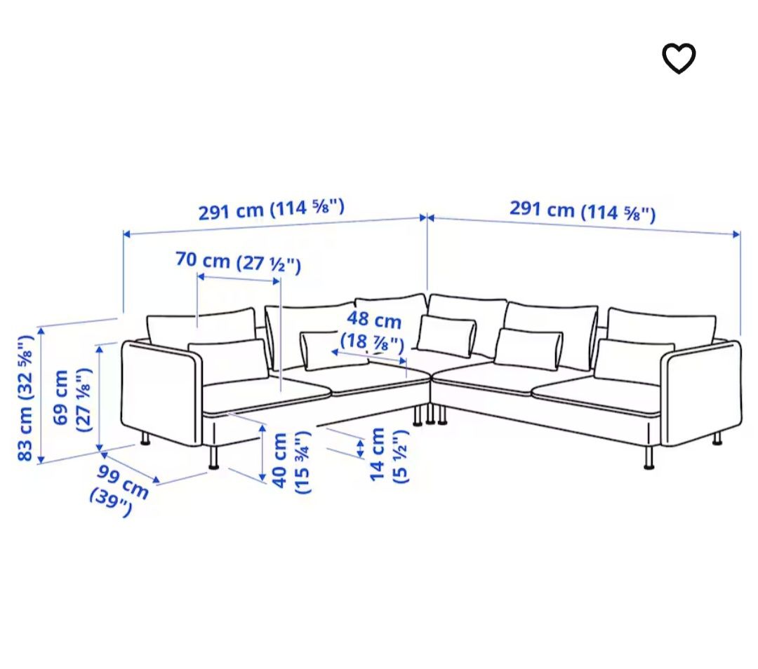 Nowa 1/2 ceny Ogromna Sofa 6 os. Narożnik SODERHAMN z Ikea 290x290 cm