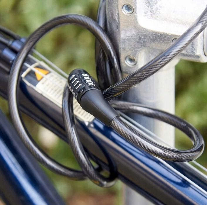 Blokada rowerowa 8x1000 na szyfr zamek linka