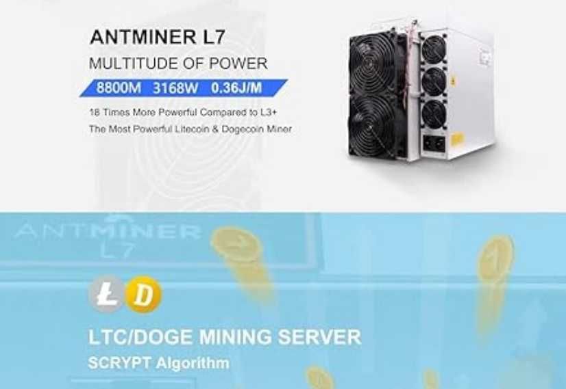 Antminer L7 9 MH - NOVA - minera Doge ou Litcoin ou troca por Bitcoin