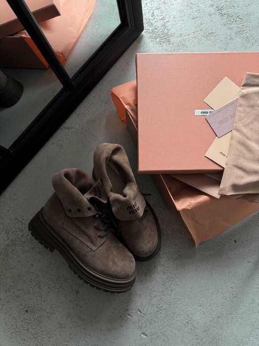 Черевики Miu Miu Boots Light Brown / черевики Міу Міу Бутс коричневі