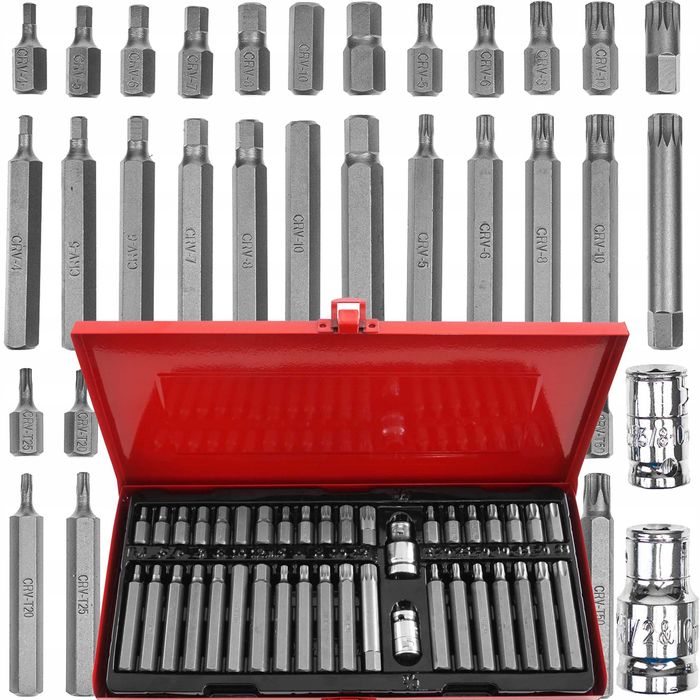 ZESTAW BITÓW KOŃCÓWKI BITY Końcówki Klucz Ibmus Hex Torx Spline 40el