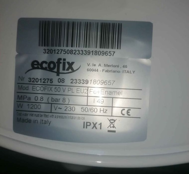 OKAZJA!! Bojler elektryczny Ariston Ecofix 50